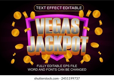 3D TEXT EFFECT VEGAS JACKPOT VECTOR EDITABLE