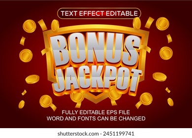 3D TEXT EFFECT VEGAS JACKPOT VECTOR EDITABLE