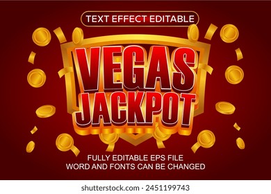 3D TEXT EFFECT VEGAS JACKPOT VECTOR EDITABLE