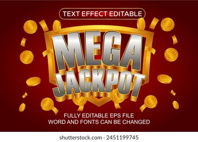 3D TEXT EFFECT VEGAS JACKPOT VECTOR EDITABLE