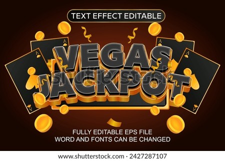 3D TEXT EFFECT VEGAS JACKPOT VECTOR EDITABLE
