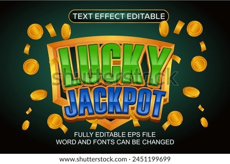 3D TEXT EFFECT VEGAS JACKPOT VECTOR EDITABLE