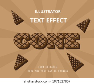 3d Text Effect With Waffle Texture