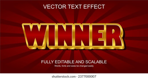 3d text effect winner vector casino
