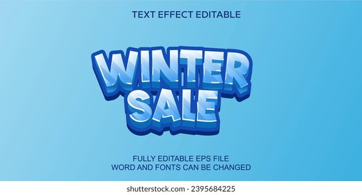 3D TEXT EFFECT WINTER SALE VECTOR EDITABLE