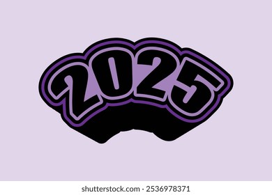 Efecto de texto 3D con la palabra "2025"
