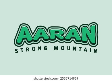 3d text effect with the word "aaran" which means strong mountain