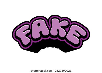 efeito de texto 3d com a palavra "falso"