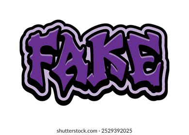 efeito de texto 3d com a palavra "falso"
