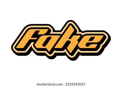 3d text effect with the word "fake"