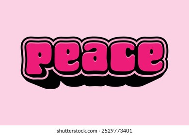 3d text effect with the word "peace"