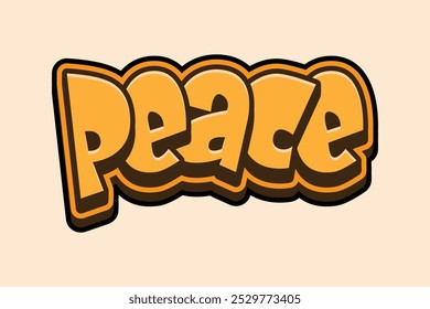 efeito de texto 3d com a palavra "paz"