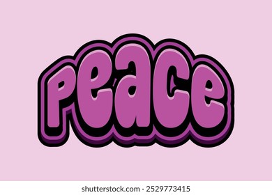 3d text effect with the word "peace"