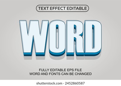 3D TEXT EFFECT WORD VECTOR EDITABLE