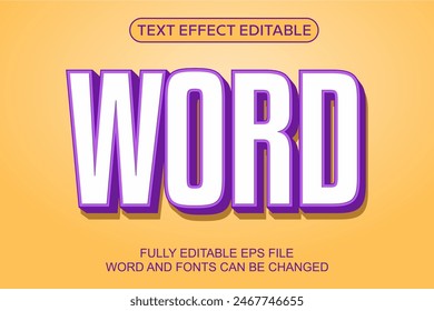 3D TEXT EFFECT WORD VECTOR EDITABLE