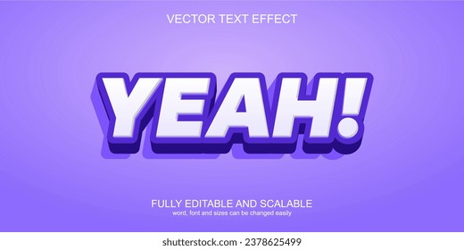 3d efecto de texto sí vector púrpura