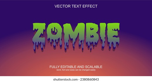 Efecto TEXTO 3D plantilla de miedo zombie libre vectorial