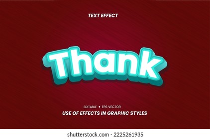 3D Text Effects with Words of Thank and Easy to Edit