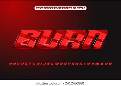 3d text font effect burn vector 