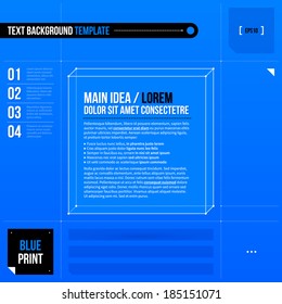 3d text frame in blueprint style. EPS10