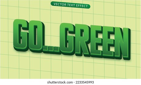 3D text go green vector file