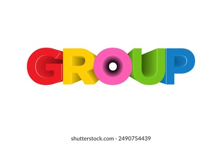 3d text GROUP colorful design vector illustration