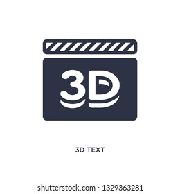 3d text icon. Simple element illustration from cinema concept. 3d text editable symbol design on white background. Can be use for web and mobile.