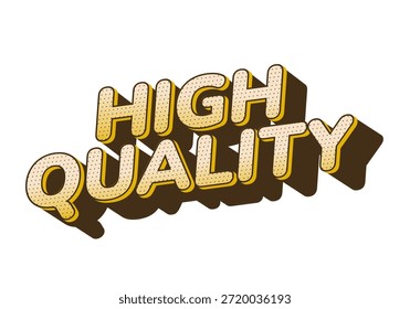 Ilustración de texto 3D de alta calidad en amarillo con un efecto de sombra.