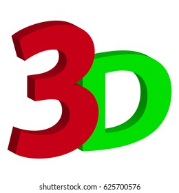 3D text isolated on white background. Vector illustration.