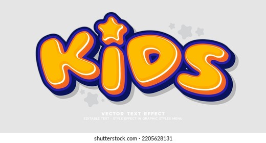 3D Text Kids Editable Text Effect Template