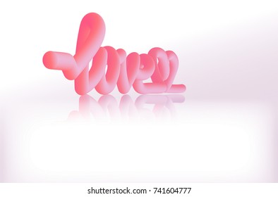 3D text Love c gradient