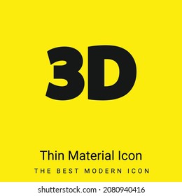 3D Text minimal bright yellow material icon