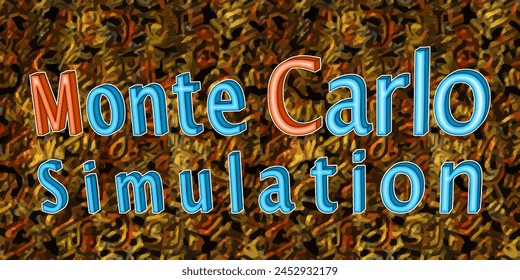 3d text "Monte Carlo Simulation" on a texturized background