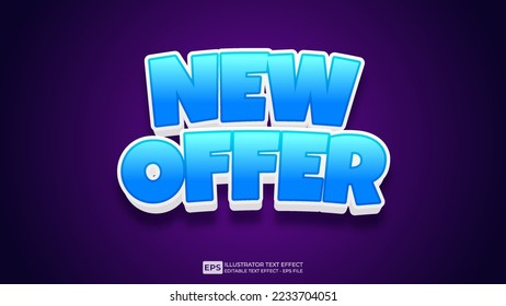 3D Text New Offer editable text effect font