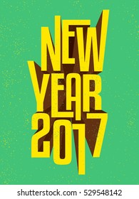 3D Texto Ano Novo 2017 Festa Celebrações Design Banner. 