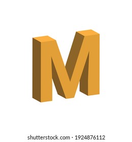 3d Text Orange M Alphabet Big Stock Vector (Royalty Free) 1924876112 ...