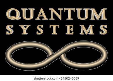 3d text "Quantum Systems" on a black background