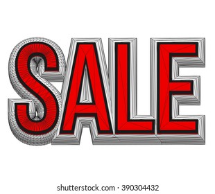 3d text SALE. Sale poster isolated white background. EPS 10 vector illustration