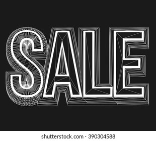 3d text SALE. Sale poster isolated white background. EPS 10 vector illustration