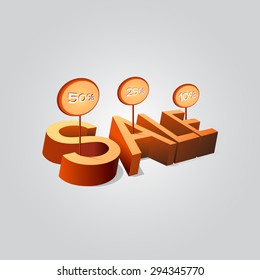 3d text SALE.Vector