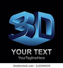 3d text shape vector icon logo illustration. 3d shape design vector
