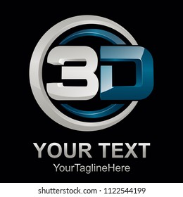 3d Text Shape Vector Icon Logo Stock Vector (Royalty Free) 1122544199 ...