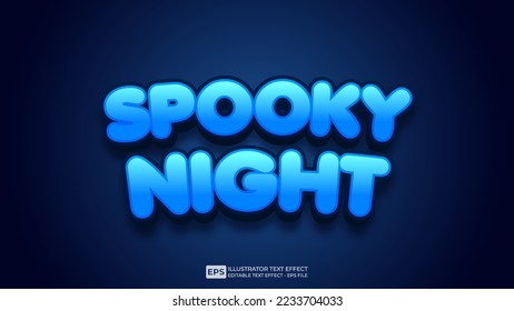 Tipo de letra del efecto de texto 3D Spooky Night editable