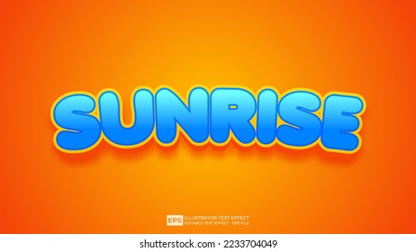 3D Text Sunrise editable text effect font