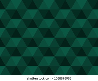 3D texture. Background from hexagonal pyramids. Vector illustration, seamless pattern in green, basil, seaweed colors.