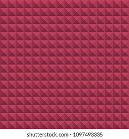 3D texture. Background from hexagonal pyramids. Vector illustration, seamless pattern in pink colors. Many small three-dimensional squares.