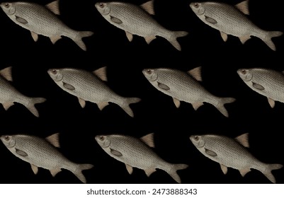 3D texture of vector seamless colorful fish pattern for wide use