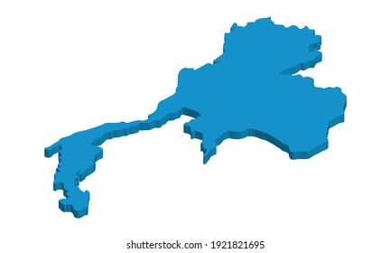 3d Thailand Map, Isometric Map Geography