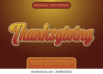 3D Thanksgiving Editable Vector Text Effect