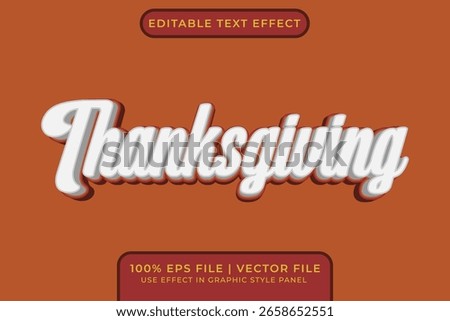 3D Thanksgiving Editable Vector Text Effect